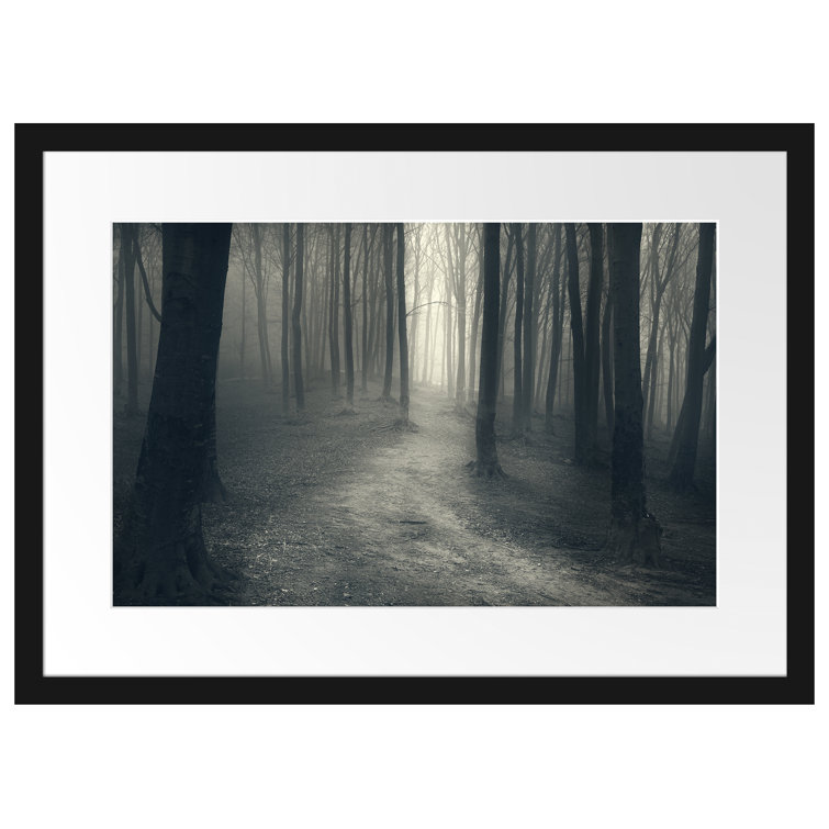 East Urban Home Gloomy Black And White Landscape Picture Frame